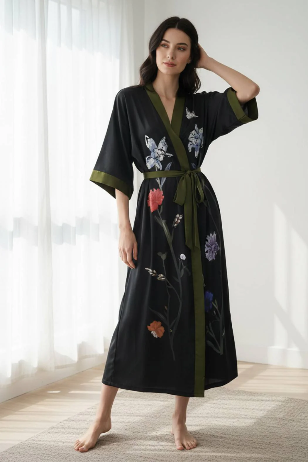 Kimono À Motif | Noir Élégant Et Stylé – Image 7