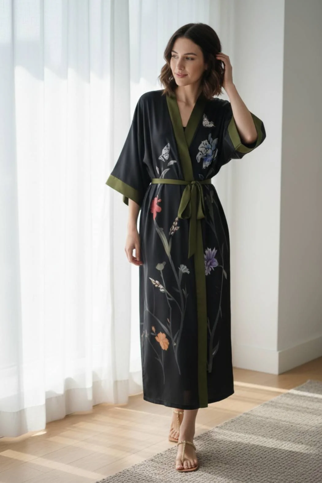 Kimono À Motif | Noir Élégant Et Stylé – Image 6