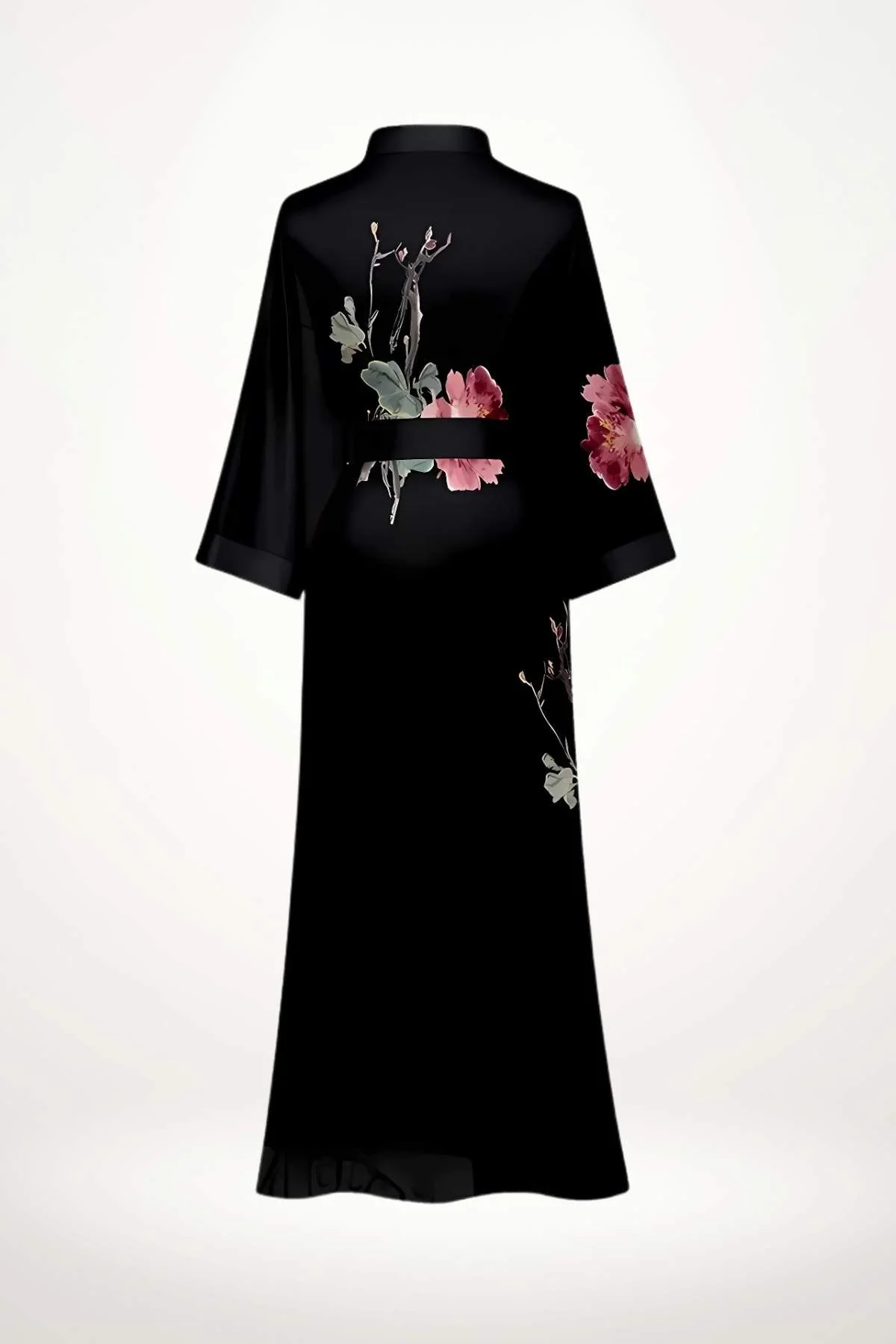 Kimono Femme | Luxe Discret En Satin Noir – Image 4