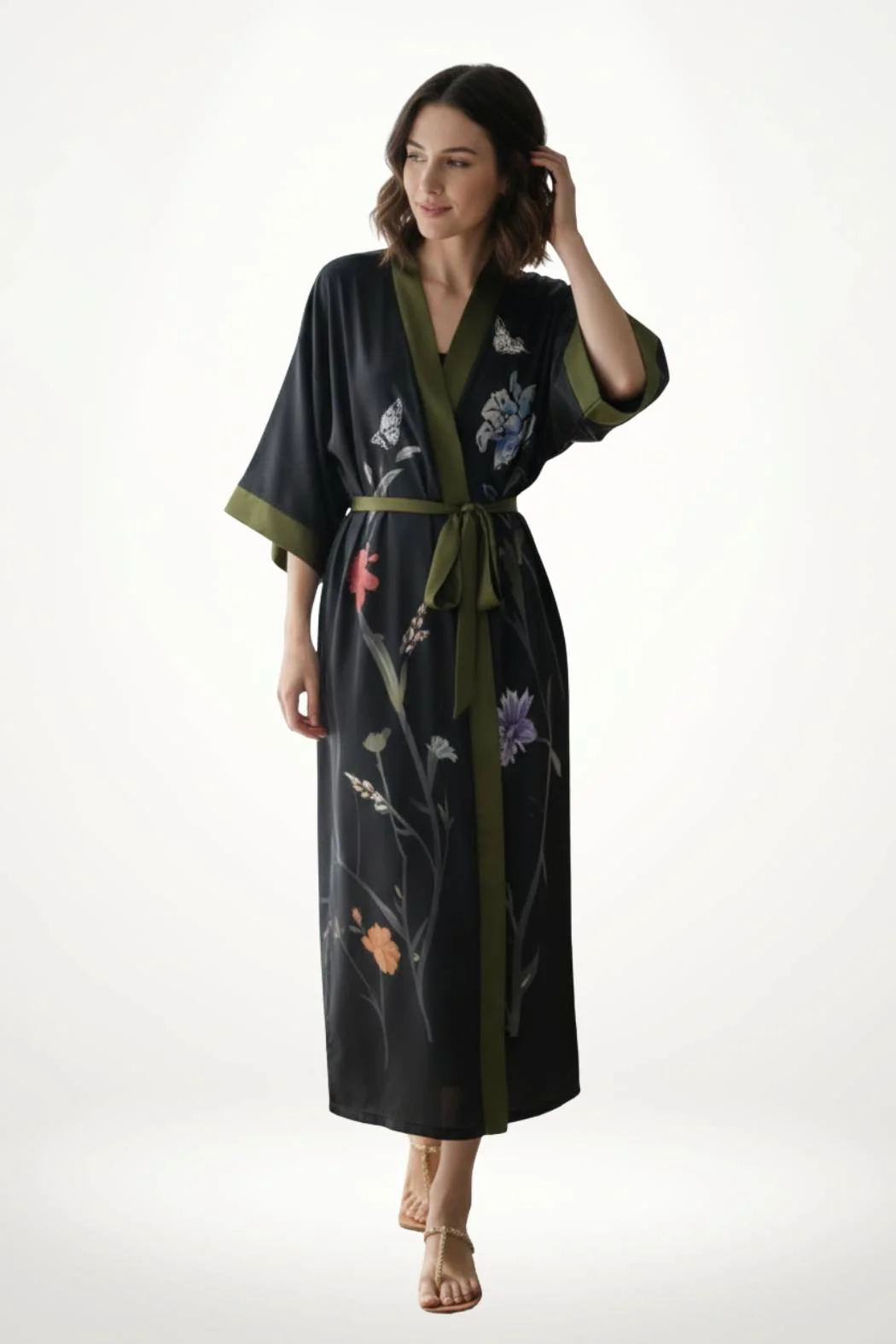 Kimono À Motif | Noir Élégant Et Stylé – Image 2