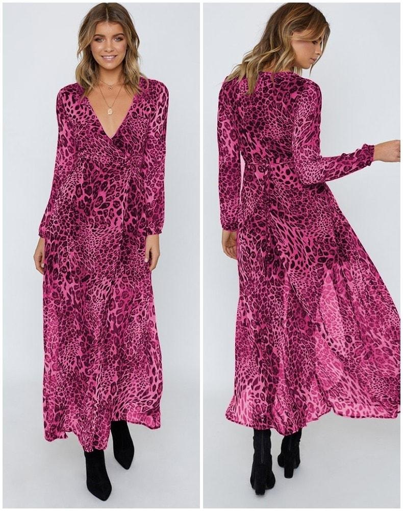 Robe Maxi Léopard Rose – Image 2
